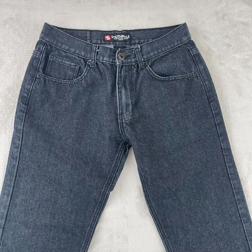 Southpole‎ Jeans Men 32 (Meas. 30x30) Black Straight Fit Zip Fly Skate